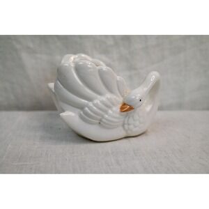 Vintage Omnibus 1983 Swan Planter White Ceramic 80s Decor 5in